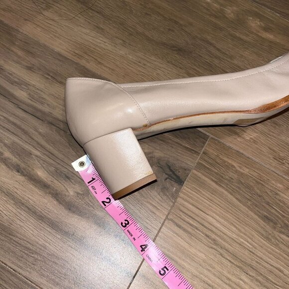 NWT AnTHROPOLOGIE Jon Josef Damas Dune Leather Leather Block Heel Pumps 10 - Picture 6 of 6